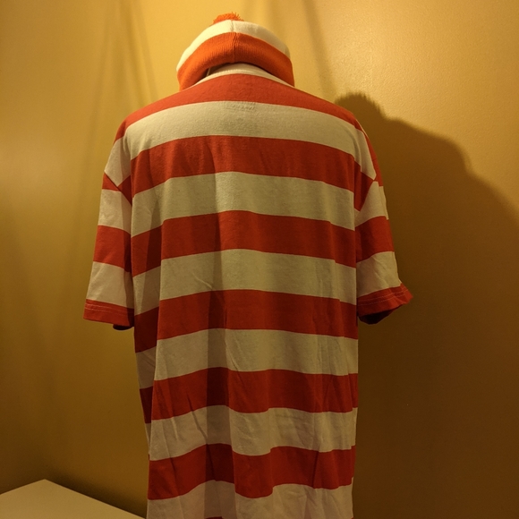 Where's Waldo t- shirt and red and white knit beanie hat with pompom costume - Picture 5 of 6